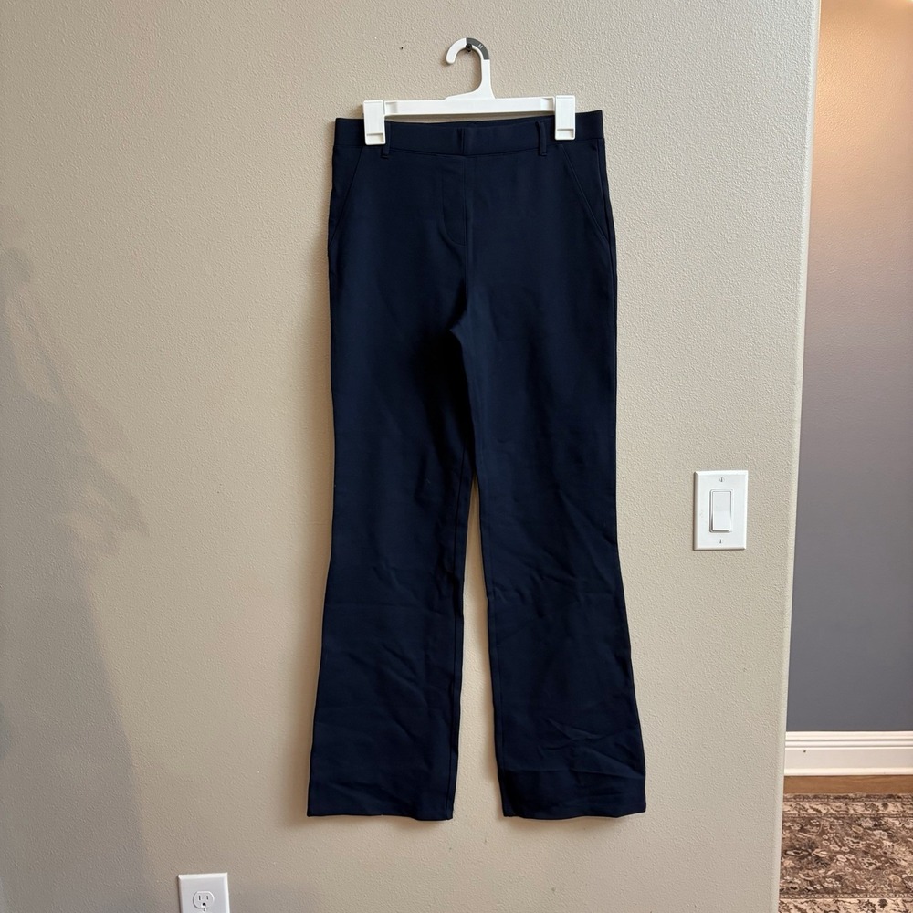 Quince Ultra Stretch Ponte Bootcut Pants Womens M Navy Minimalist Sustainable